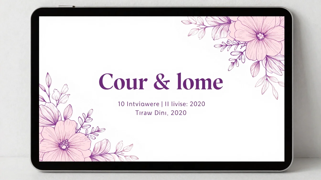 Soft pink and white video invitation cover with delicate floral l