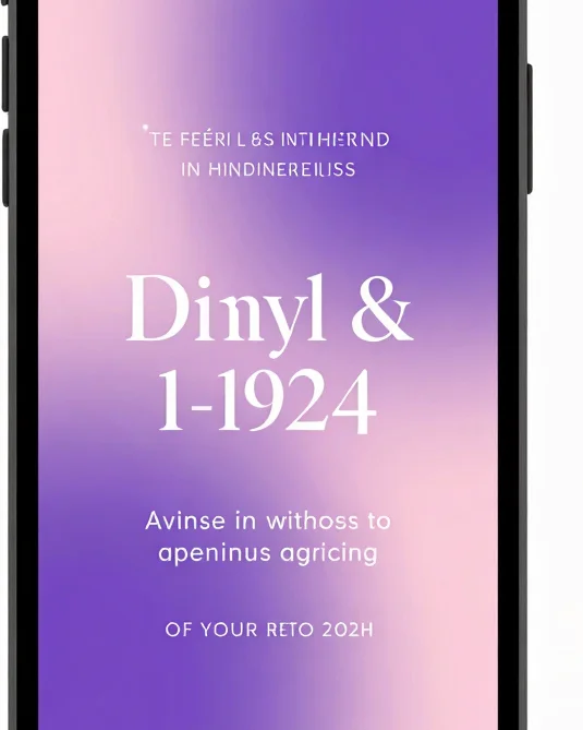 Vertical phone frame showing a polished purple and soft-pink vide